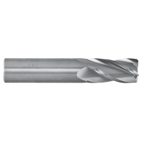 4Fl Std Cr End Mill 1/2 Dia 1 Loc 3 Oal W/.045 Rad